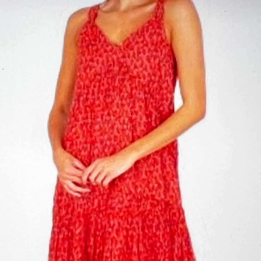 NWT Joie Red Bondi Tiered Maxi Dress Tea Rose Size Small